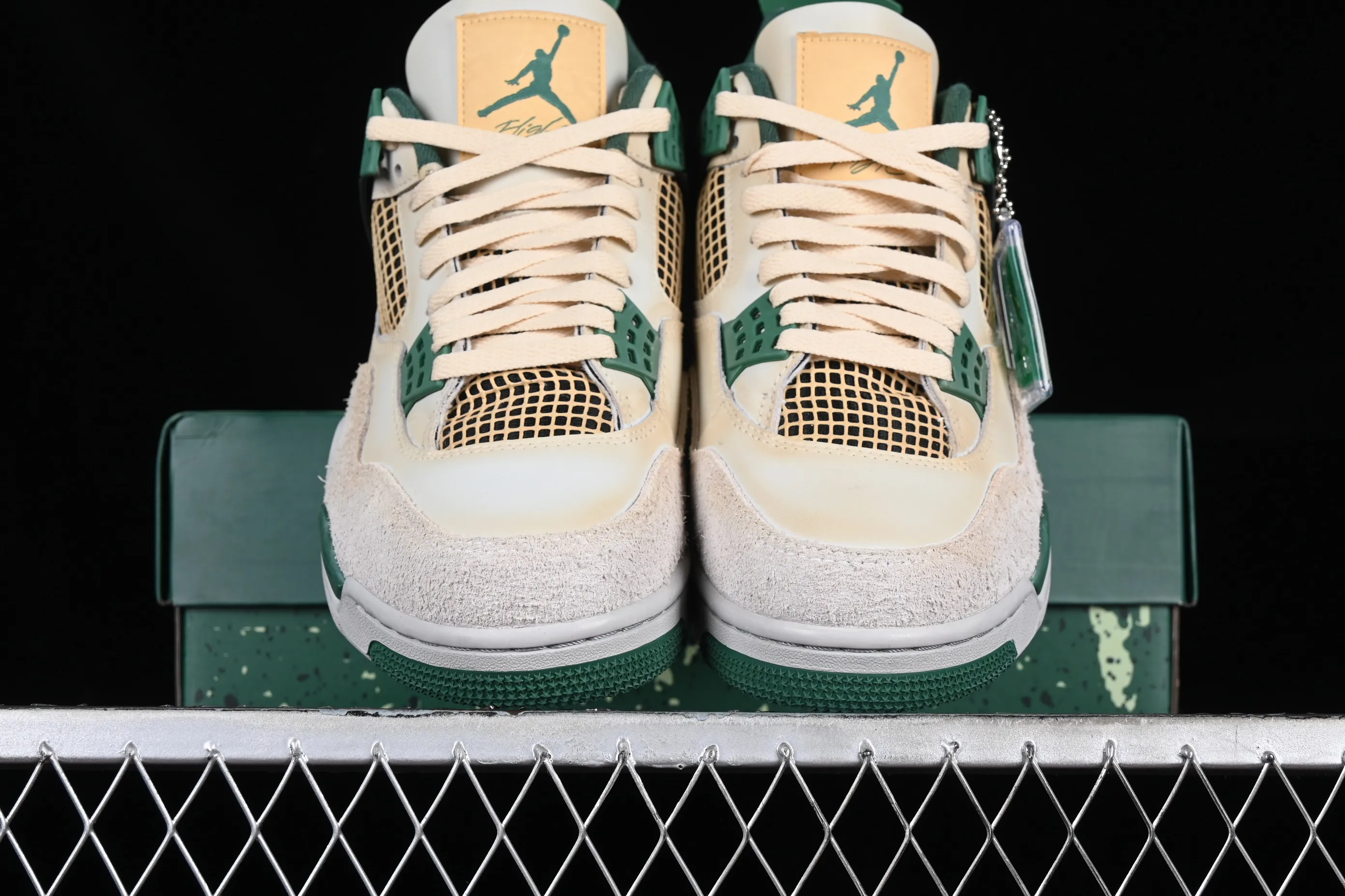All categories Air Jordan Jordan series basketball shoes Air Jordan 4 Bulbasaur x Jordan Air Jordan 4 Retro AJ4 Jordan 4 Bulbasaur joint model basketball shoes DC7770-106